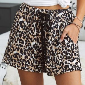 Leopard Drawstring Shorts